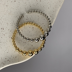 BRACELETE ESFERAS DEGRADE MAXI RÓDIO BRANCO