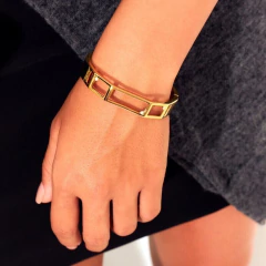 BRACELETE GEOMETRICO COM DETALHES DE ZIRCONIA na internet