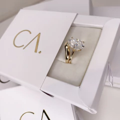 ANEL DUPLO MOISSANITE OVAL 12X8MM 4.5CT - Carlota Acessórios