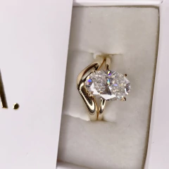 ANEL DUPLO MOISSANITE OVAL 12X8MM 4.5CT - comprar online