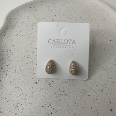 BRINCO GOTA BOJUDA CRAVEJADA BOTEGA PEQUENA DOURADO - comprar online