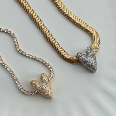 COLAR CORRENTE LACRAIA MÉDIA 50CM DOURADO - Carlota Acessórios