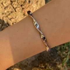 BRACELETE FIO TORCIDO RÓDIO BRANCO - Carlota Acessórios