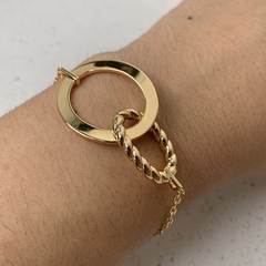 PULSEIRA ELO LISO E ELO TRABALHADO DOURADO na internet