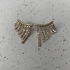 BRINCO EARCUFF FRANJA ZIRCONIA DEGRADE DOURADO - Carlota Acessórios