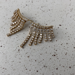 BRINCO EARCUFF FRANJA ZIRCONIA DEGRADE DOURADO - comprar online