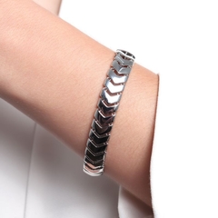 PULSEIRA ESCAMA LISA RODIO BRANCO - loja online