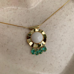 COLAR PINGENTE RESINA E CRISTAL TURMALINA - comprar online