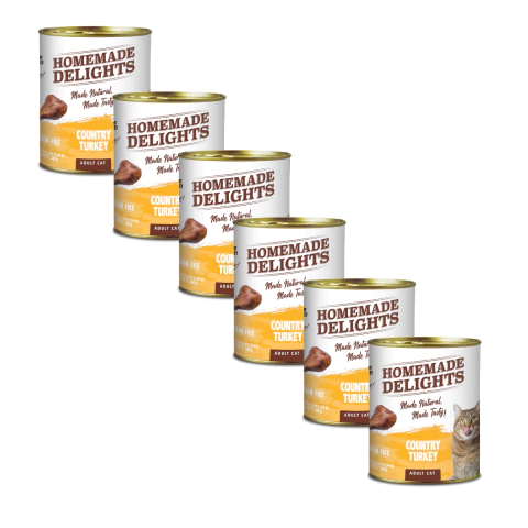 Homemade Delights Gato Country Turkey x 340 Grs. - Pavo de Campo - X 6 Unidades