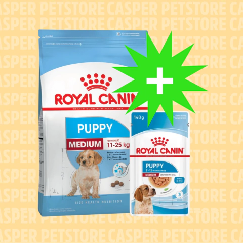 Royal Canin Medium Puppy Junior 3Kg + Royal Canin Pouch Medium Puppy