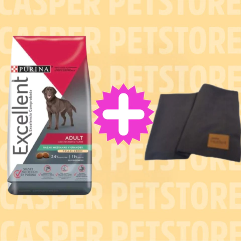 Excellent Adulto Pollo y Arroz Razas Medianas y Grandes 15K + Manta Excellent