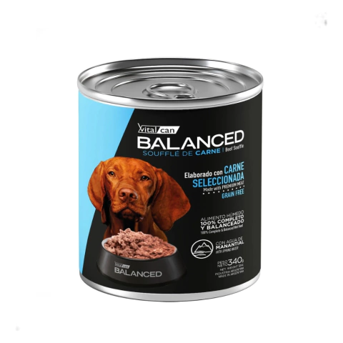 Vital Can Lata Perro Balanced Souffle Carne Adulto 340 Grs - comprar online