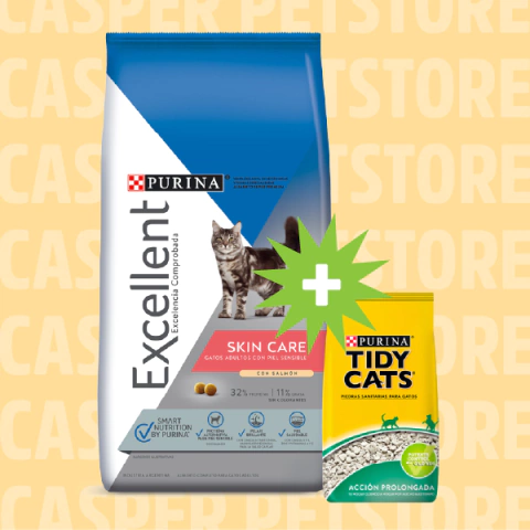 Excellent Cat Skin Care 7.5Kg + Piedras Sanitarias Tidy Cats 1.8Kg