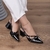 Scarpin Fivelas Salto Bloco Preto Cod 394