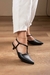 Scarpin Saltinho Fivela Preto Cod 414 - comprar online