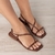 Rasteira Tiras Marrom Cod 3091