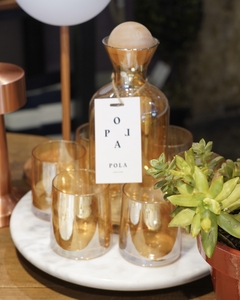 Juego vasos y botella Ambar