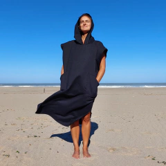Poncho cambiador negro - tienda online