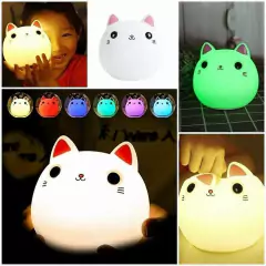 Lampara Silicona Led Gato Luz De Noche Usb Regalo