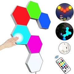 Lampara Hexagonal x 6 mas control remoto