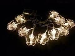 Guirnalda De 10 Broches Mariposa Luz Calida