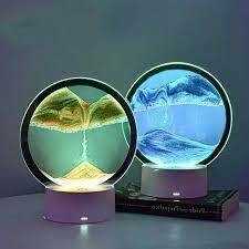 Lampara De Mesa De Arena Velador 3d Led Rgb Usb Color