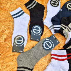 SOQUETES HOMBRE RAYAS MORLEY ALGODON LYCRA LINEA ELEMENTO ART. EL121MR TALLES UNICO (X DOCENA) - tienda online