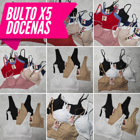 BULTO X 5 DOCENAS - ARTÍCULOS 2DA PIEL - TOPS DEPORTIVOS