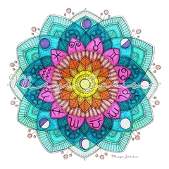 canga Redonda Mandala Signos - Loja Maya