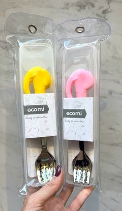 Cubiertos infantiles con mango de silicona - comprar online