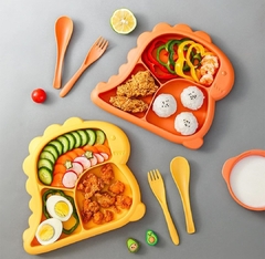 Plato con Divisiones Infantil Diseño Dino