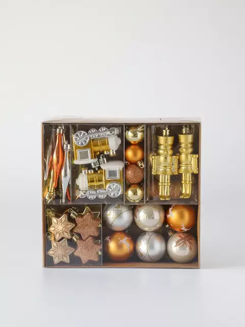 Set completo navidad x48 piezas cobre y dorado