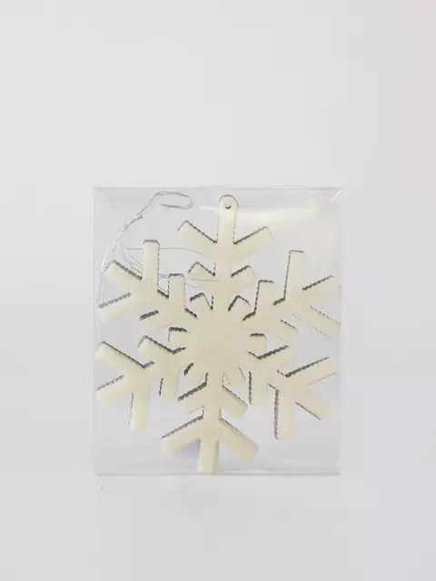 Adorno colgante nieve navidad x3 unidades plateado