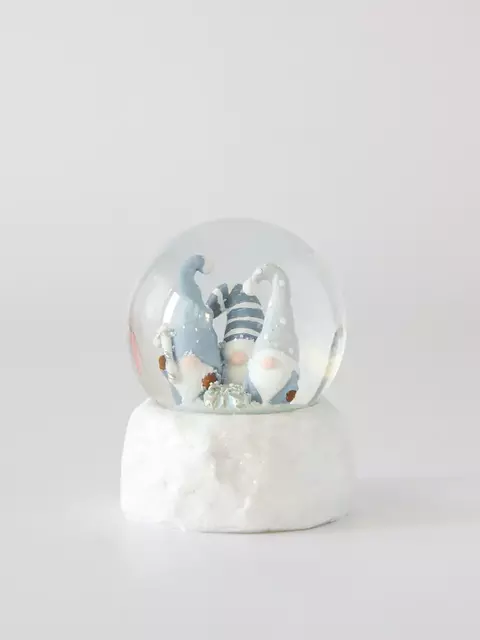 Bola de nieve navideña duende azul grande 10X10X13 Cm