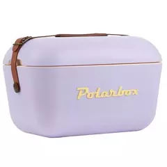 Conservadora retro Polarbox Lila - con asa Marrón 20 lts
