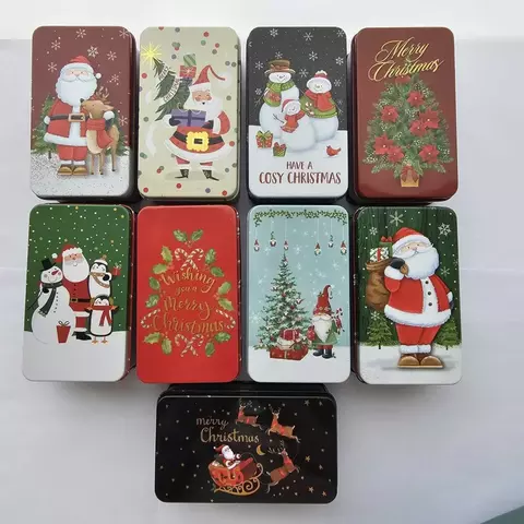 Caja de Lata Pastillero Diseño Navidad Surtido 11.5 x 6.5 x 4 Cm