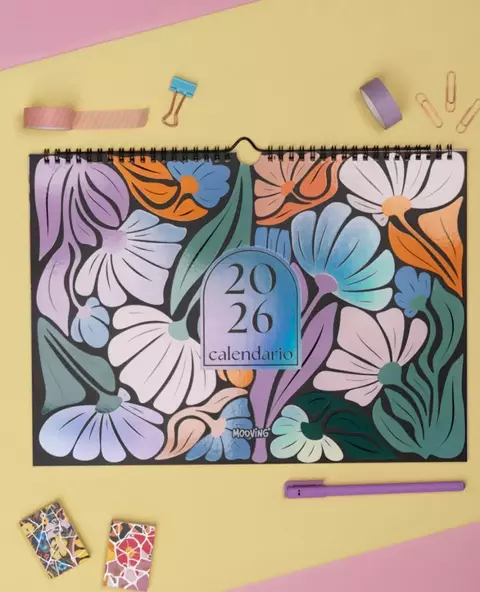 Calendario de pared 2026 35x25 Floral - Mooving