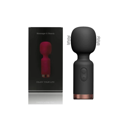 Vibrador MINI Bastão Varinha Mágica 10 velocidades USB 1750 LU Preto