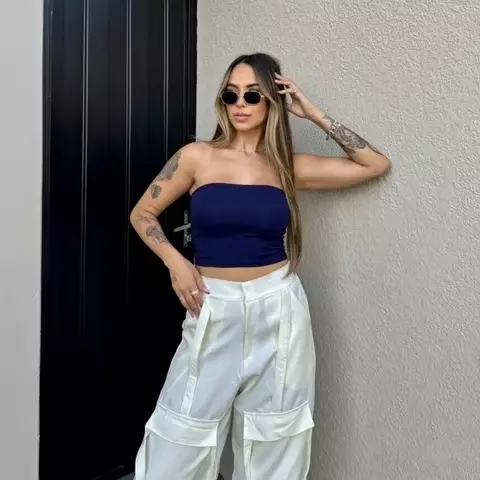 Tube top marinho