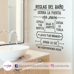 Vinilo "Reglas del baño"