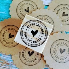 Sello Hecho con amor redondo - comprar online