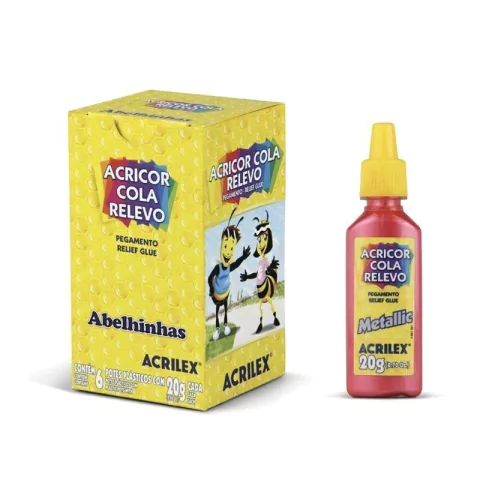 Cola Relevo Vermelha Metálica 20g - Acrilex