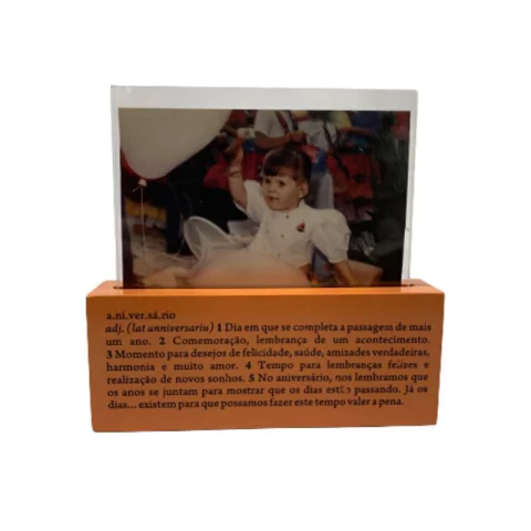 Porta Retrato Frase Aniversário Laranja - Zenir Disarz