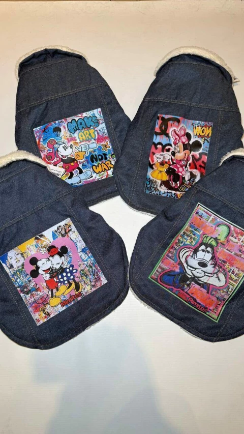 Campera de jean con corderito Bulldog frances