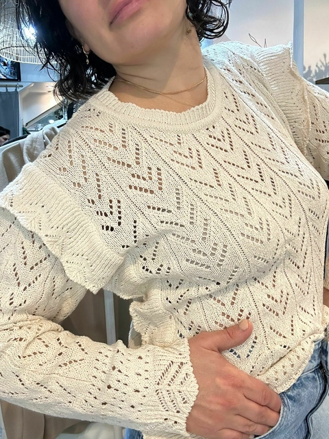 SWEATER (2519) CROCHET VOLADO Y PICOS