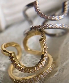 ANILLO MEDIA LUNA CON STRASS PARA FOTO
