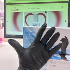 GUANTES DE NITRILO NEGRO SIN POLVO POR PAR