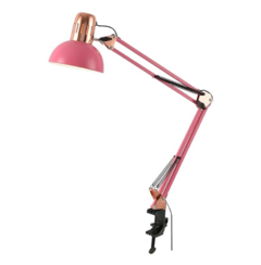 LAMPARA DE ESCRITORIO ROSA CON MORSA