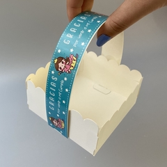 Mini Pack x 6 u CUMPLE (Aqua) CANASTITAS (10x10x5 cm) SIN tapa - comprar online