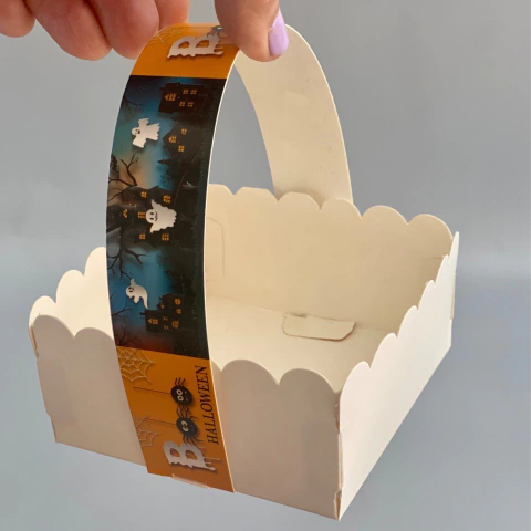 Pack x 6 u HALLOWEEN 01 (12x12x5 cm) SIN TAPA - HALLOWEEN